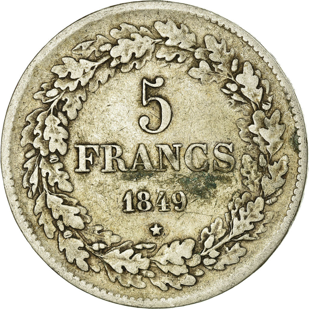 Coin, Belgium, Leopold I, 5 Francs, 5 Frank, 1849, VF(30-35), Silver, KM:3.2
