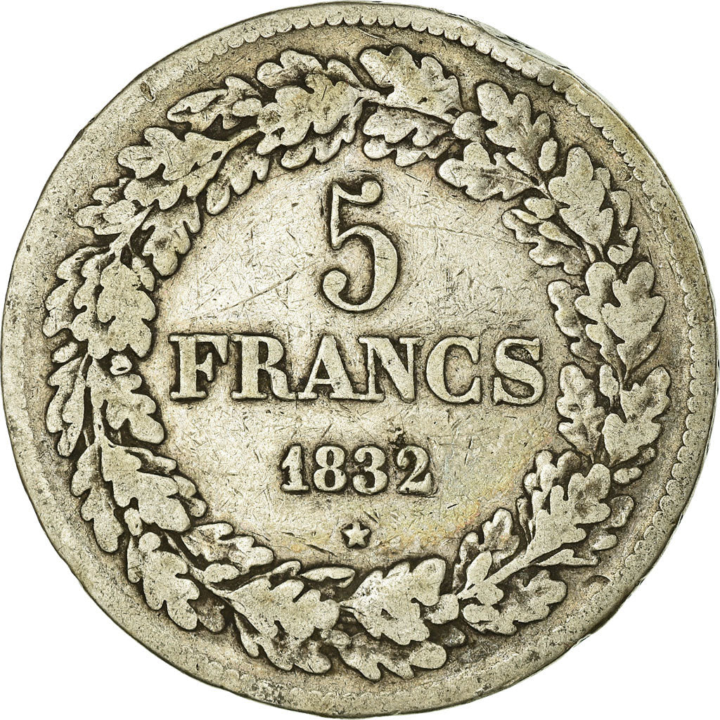 Coin, Belgium, Leopold I, 5 Francs, 5 Frank, 1832, VF(30-35), Silver, KM:3.1