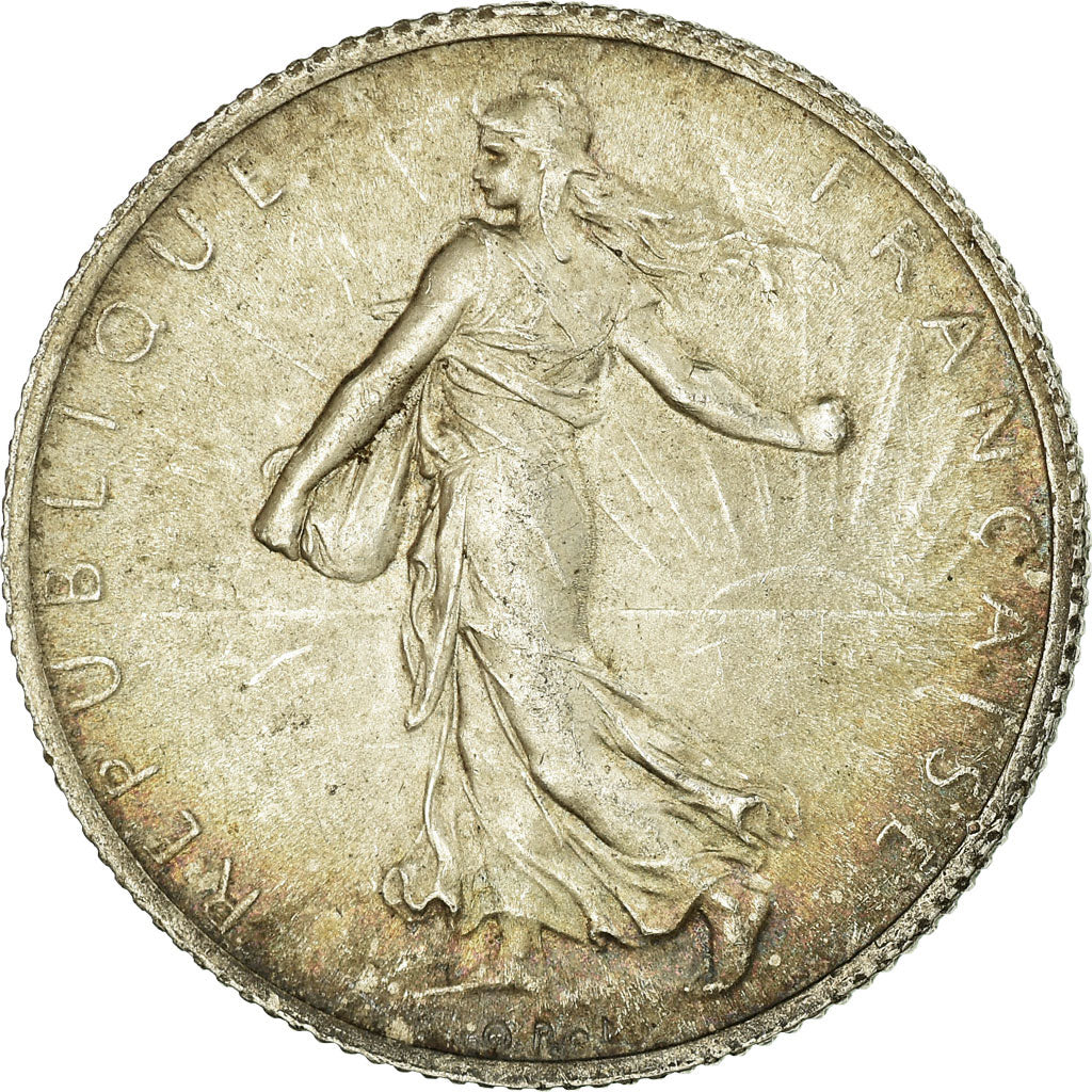 Coin, France, Semeuse, 2 Francs, 1914, Castelsarrasin, AU(50-53), Silver