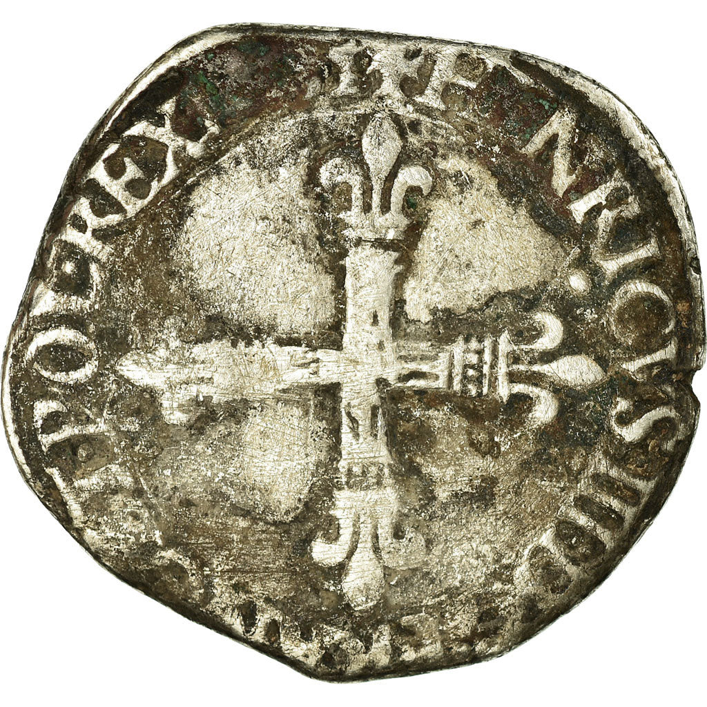 Moneta, Francja, Henri III, 1/4 Ecu, 1581, Nantes, VF(20-25), Srebro