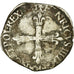 Moneda, Francia, Henri III, 1/4 Ecu, 1581, Nantes, BC+, Plata, Sombart:4662