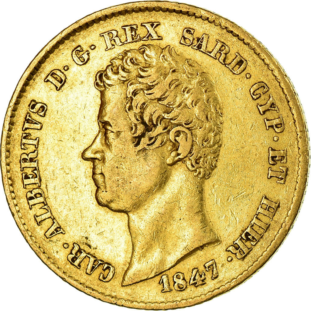Münze, Italien Staaten, SARDINIA, Carlo Alberto, 20 Lire, 1847, Genoa, SS+