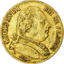 Moneda, Francia, Louis XVIII, Louis XVIII, 20 Francs, 1814, Paris, MBC, Oro