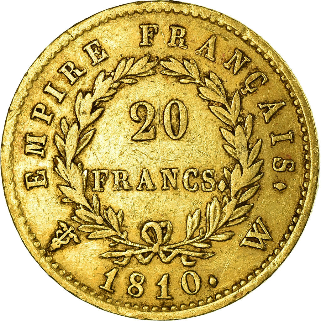 Moneda, Francia, Napoléon I, 20 Francs, 1810, Lille, MBC, Oro, KM:695.10