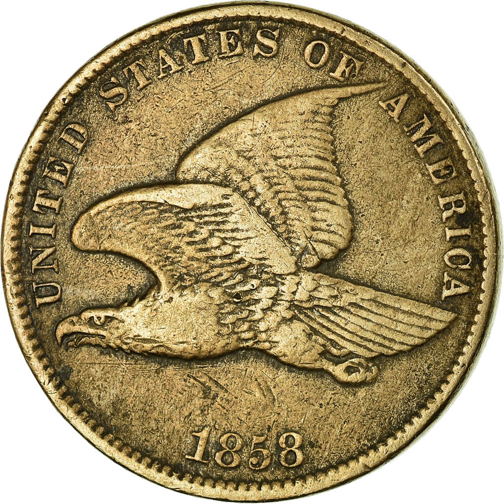 Coin, United States, Flying Eagle Cent, Cent, 1858, U.S. Mint, Philadelphia