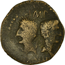 Coin, Augustus & Agrippa, As, 16-10 BC, Nîmes, VF(20-25), Bronze, RIC:157