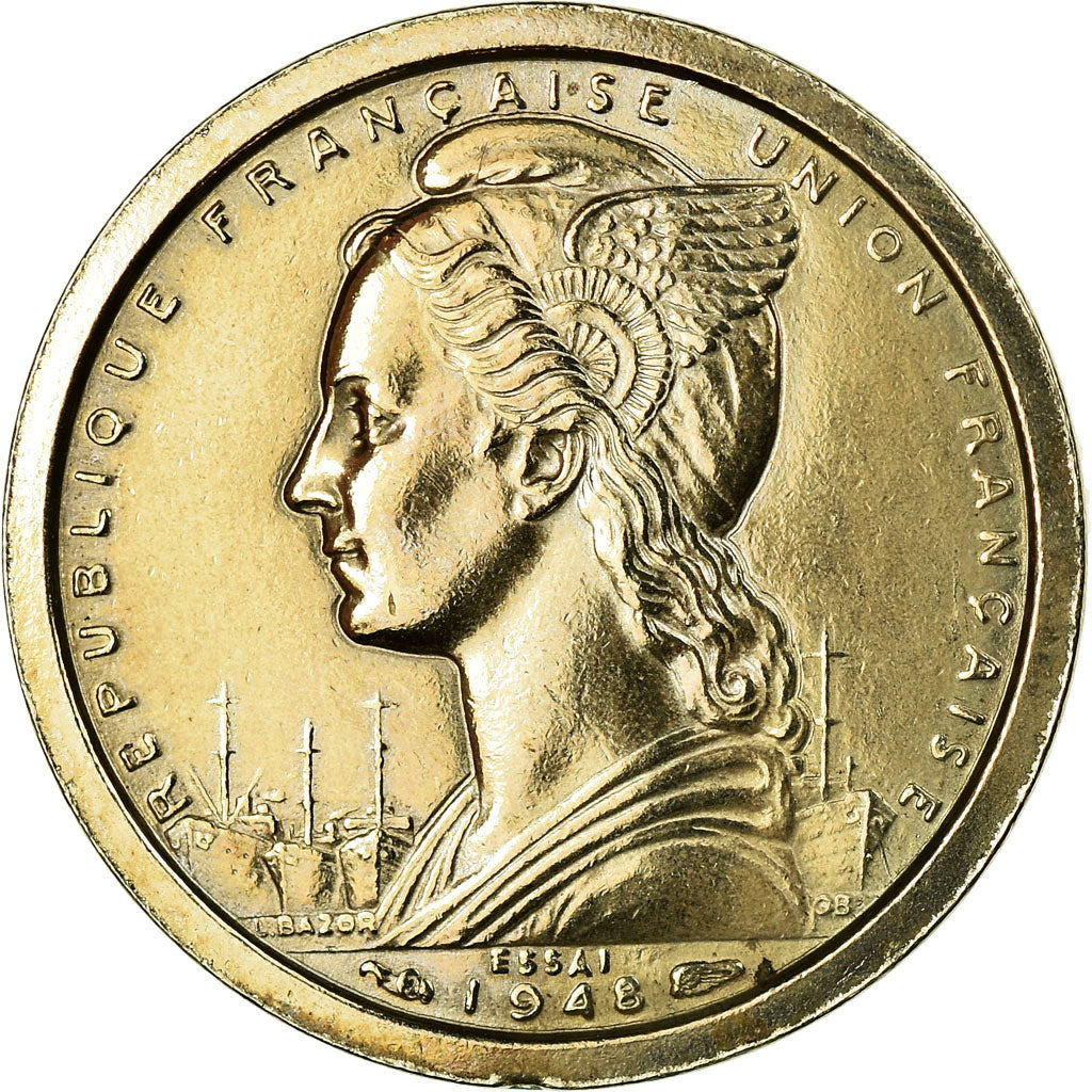 Coin, Cameroon, Franc, 1948, Paris, ESSAI, MS(60-62), Copper-nickel, KM:E5