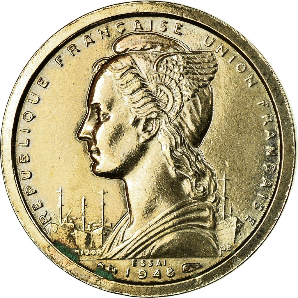 Coin, Cameroon, Franc, 1948, Paris, ESSAI, MS(60-62), Copper-nickel, KM:E5