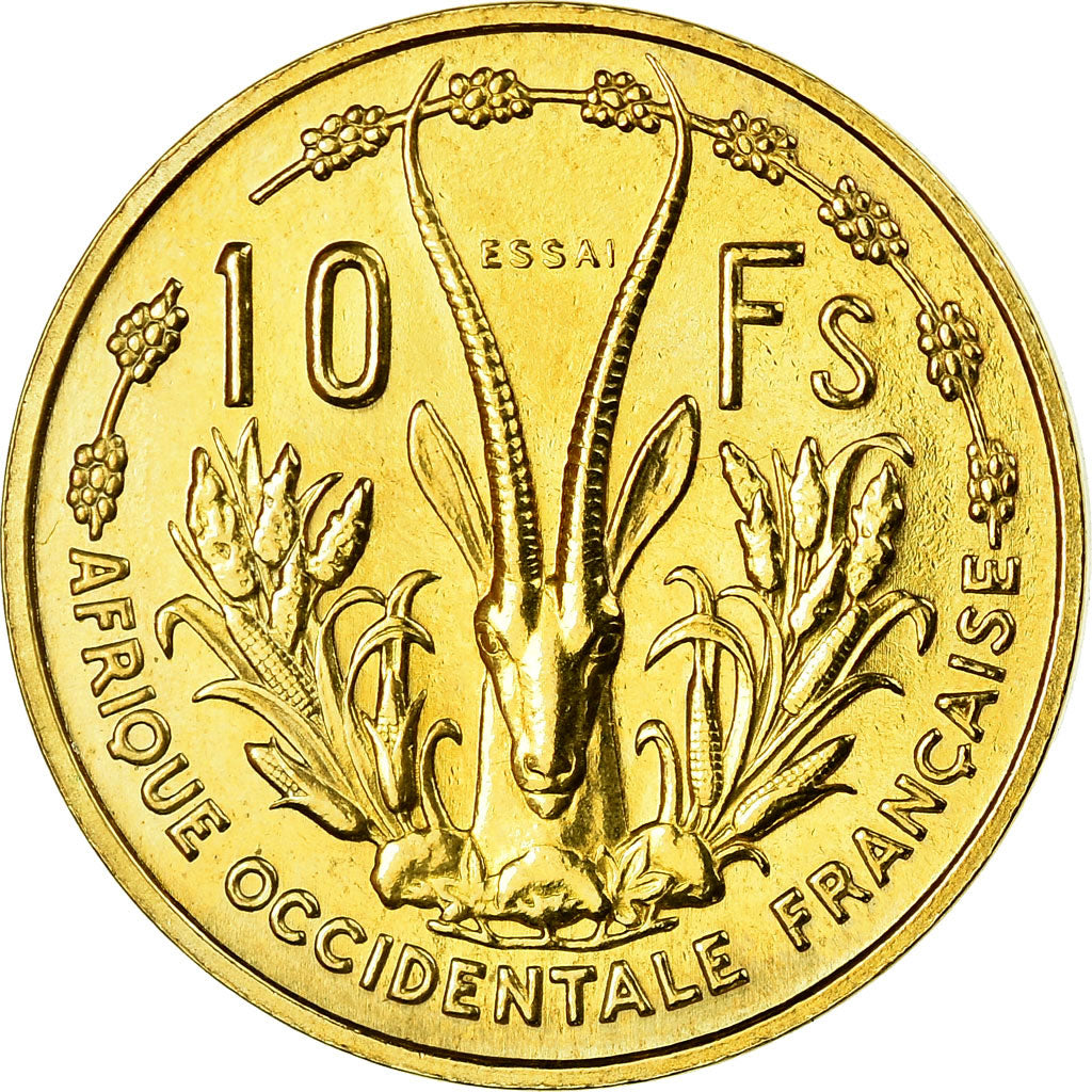 Coin, French West Africa, 10 Francs, 1956, Paris, ESSAI, MS(60-62)