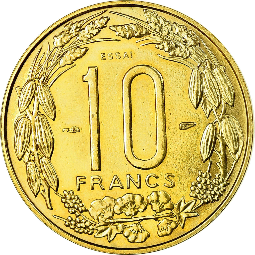 Coin, Cameroon, 10 Francs, 1958, Paris, ESSAI, MS(63), Aluminum-Bronze, KM:E8