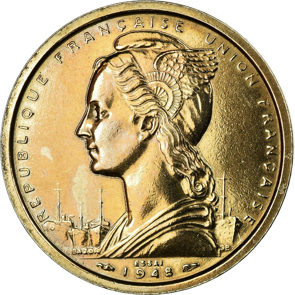 Coin, French Equatorial Africa, 2 Francs, 1948, Paris, ESSAI, MS(60-62)