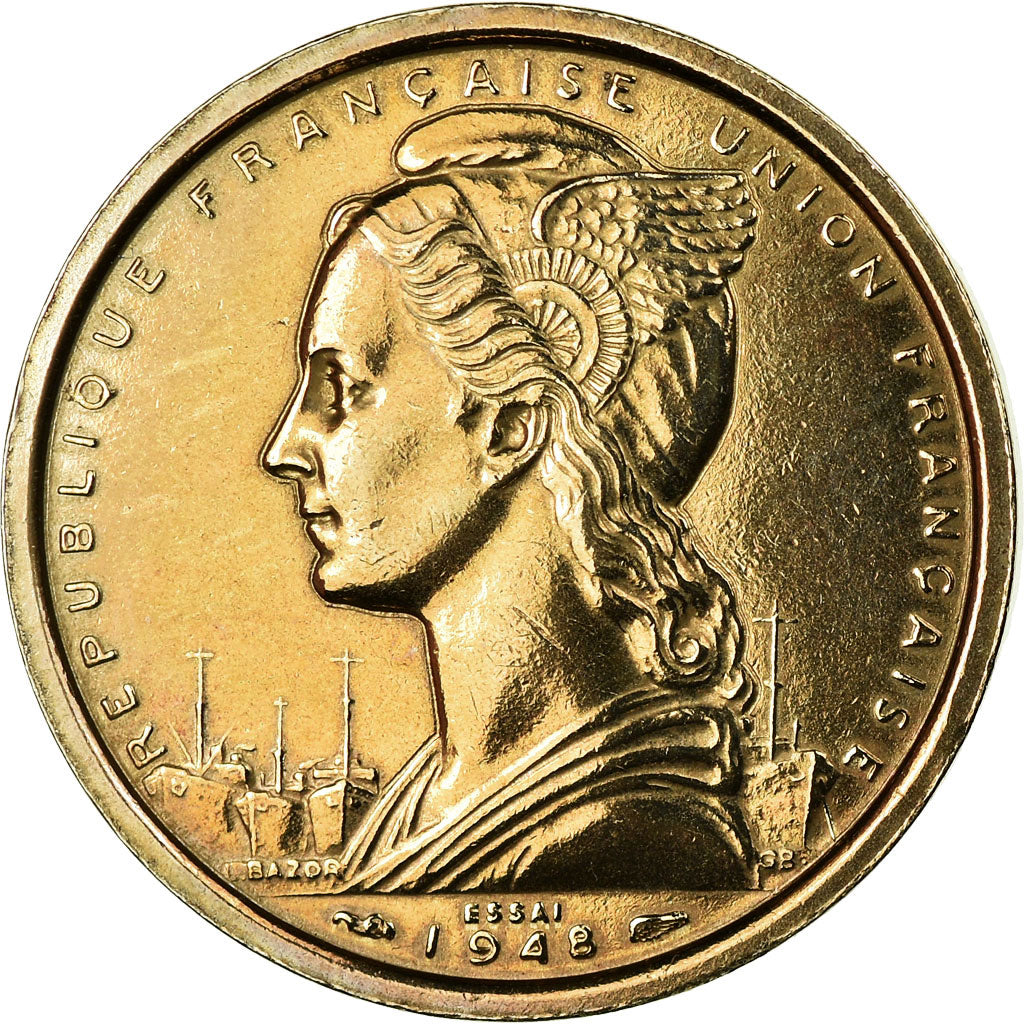 Coin, Togo, 2 Francs, 1948, Paris, ESSAI, AU(55-58), Copper-nickel, KM:E5