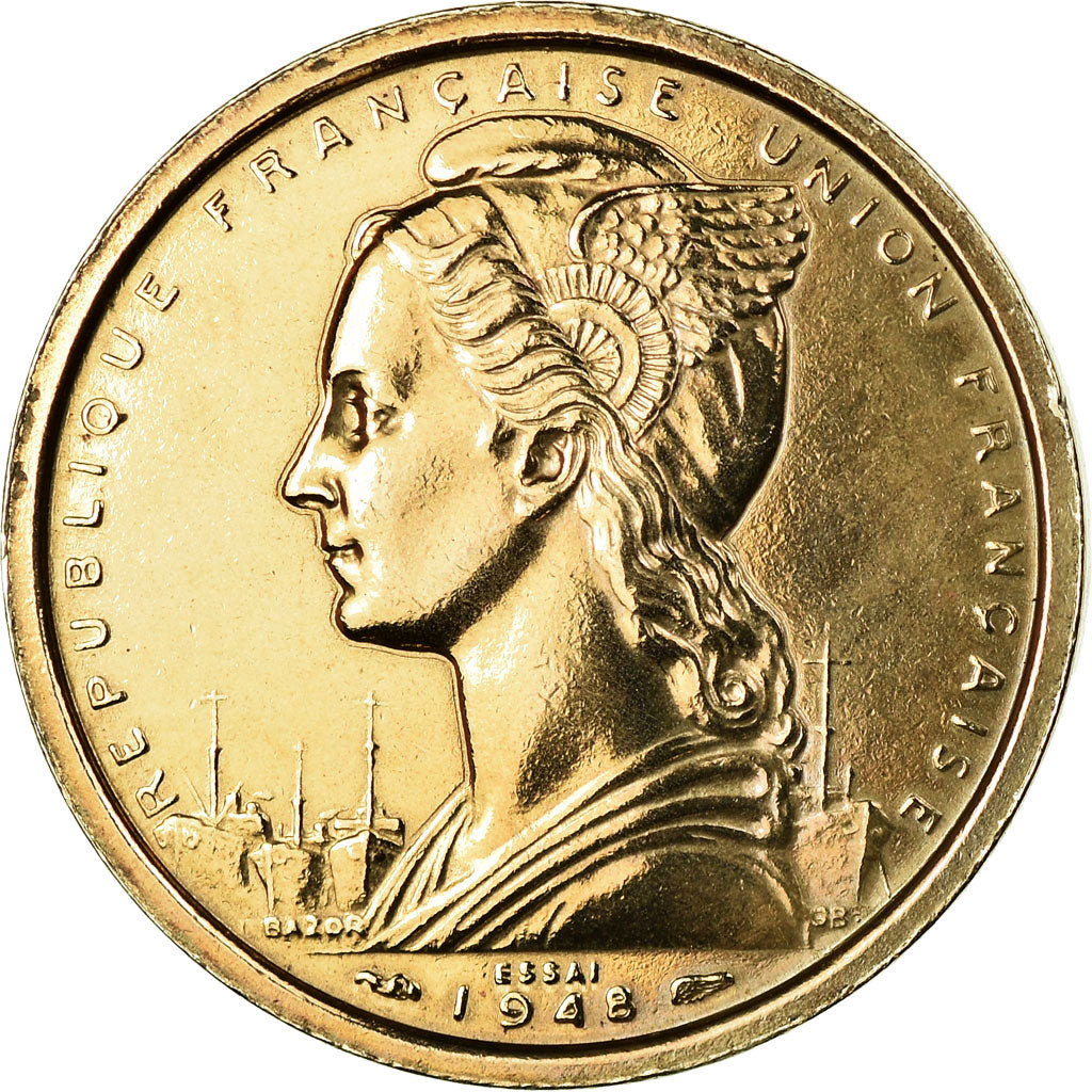 Coin, Cameroon, 2 Francs, 1948, Paris, ESSAI, AU(55-58), Copper-nickel, KM:E6