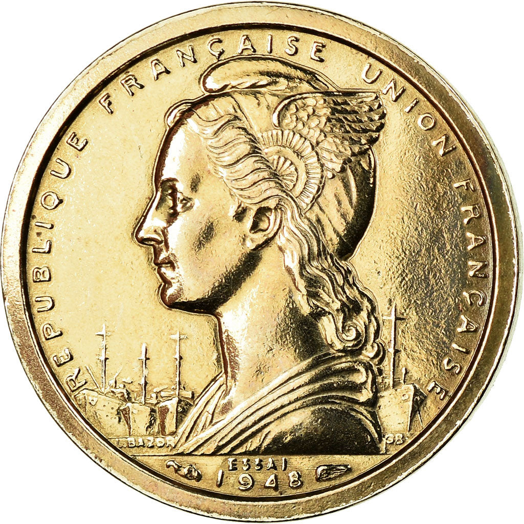Coin, French West Africa, Franc, 1948, Paris, ESSAI, MS(60-62), Copper-nickel