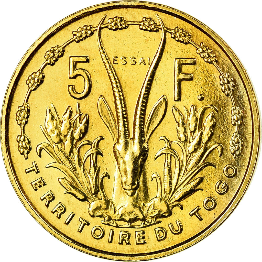 Coin, Togo, 5 Francs, 1956, Paris, ESSAI, MS(60-62), Aluminum-Bronze, KM:E6