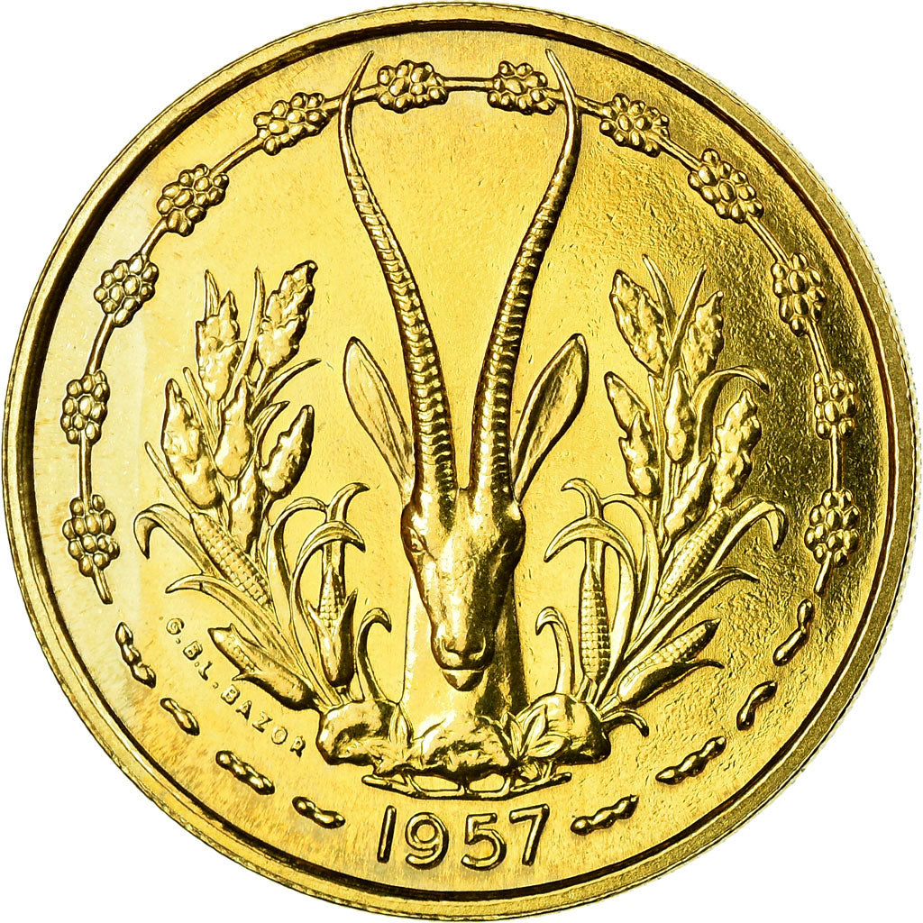 Coin, French West Africa, 25 Francs, 1957, Paris, ESSAI, MS(60-62)