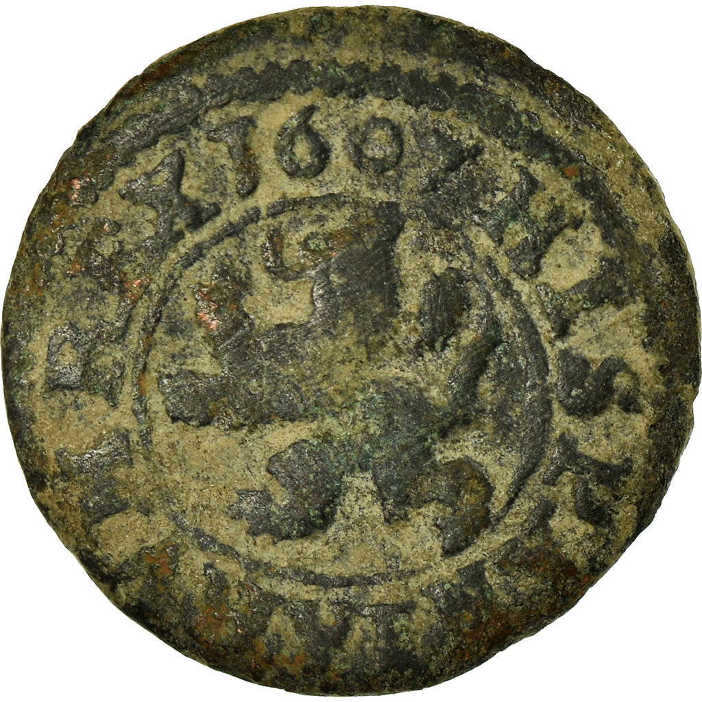 Coin, Spain, Philip III, 2 Maravedis, 1607, Segovia, VF(30-35), Bronze, KM:3.7