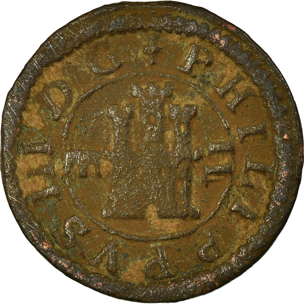 Coin, Spain, Philip III, 2 Maravedis, 1603, Segovia, VF(20-25), Bronze, KM:3.7