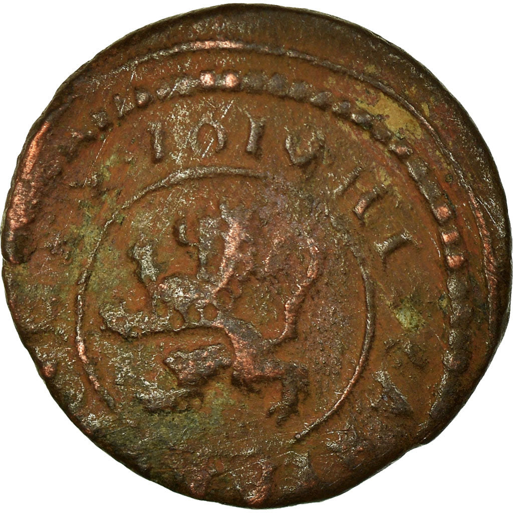 Coin, Spain, Philip III, 2 Maravedis, 1610, Segovia, VF(20-25), Bronze, KM:3.7