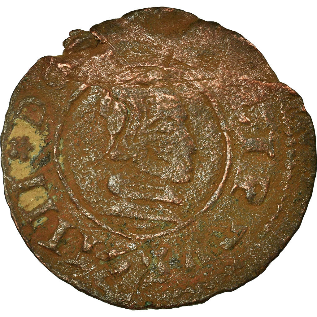 Coin, Spain, Philip IV, 16 Maravedis, 1663, Segovia, F(12-15), Copper, KM:172.6