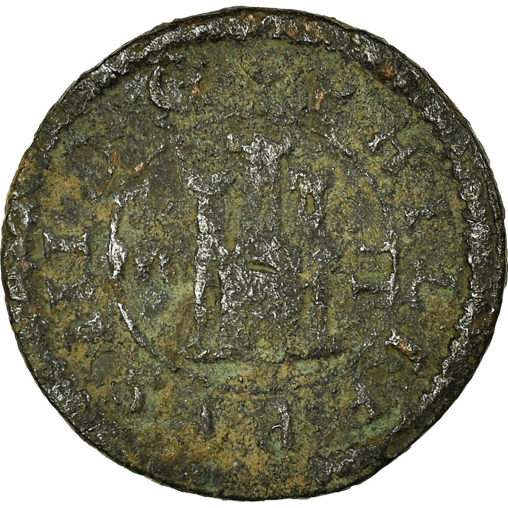 Coin, Spain, Philip III, 2 Maravedis, 1605, Segovia, VF(20-25), Bronze, KM:3.7