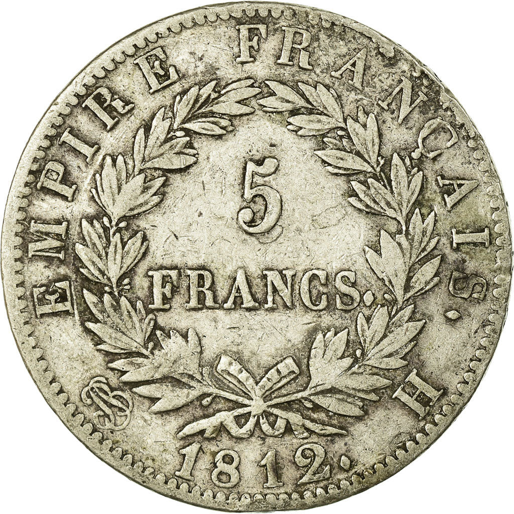 Coin, France, Napoléon I, 5 Francs, 1812, La Rochelle, VF(30-35), Silver