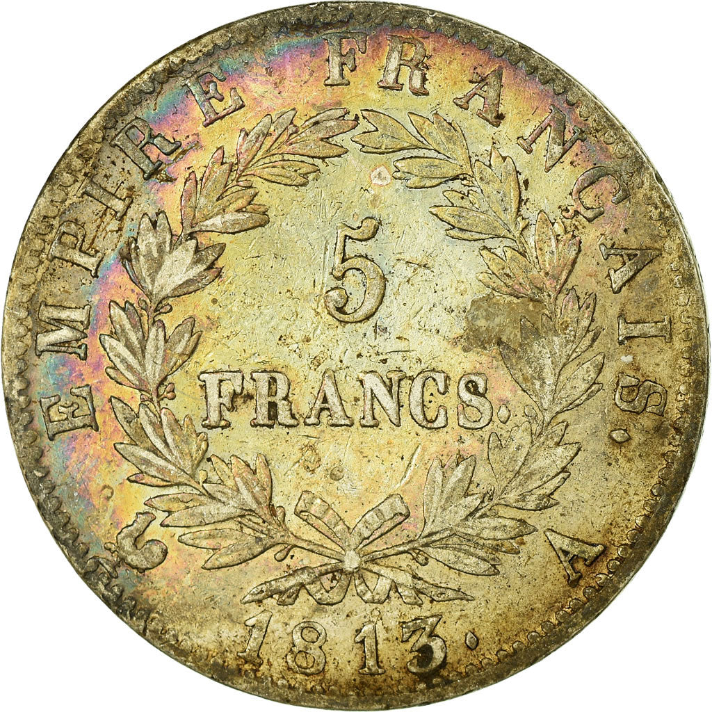 Münze, Frankreich, Napoléon I, 5 Francs, 1813, Paris, S+, Silber, KM:694.1