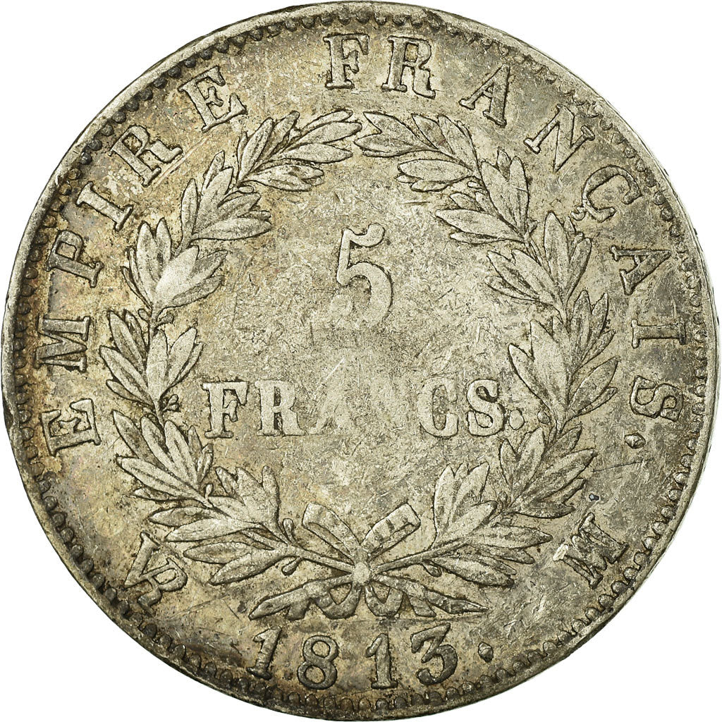 Coin, France, Napoléon I, 5 Francs, 1813, Marseille, VF(30-35), Silver