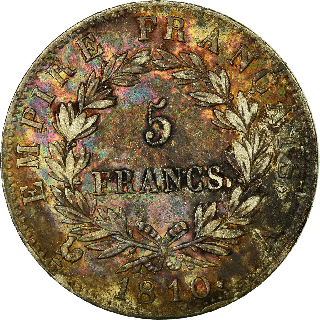 Coin, France, Napoléon I, 5 Francs, 1810, Paris, EF(40-45), Silver, KM:694.1