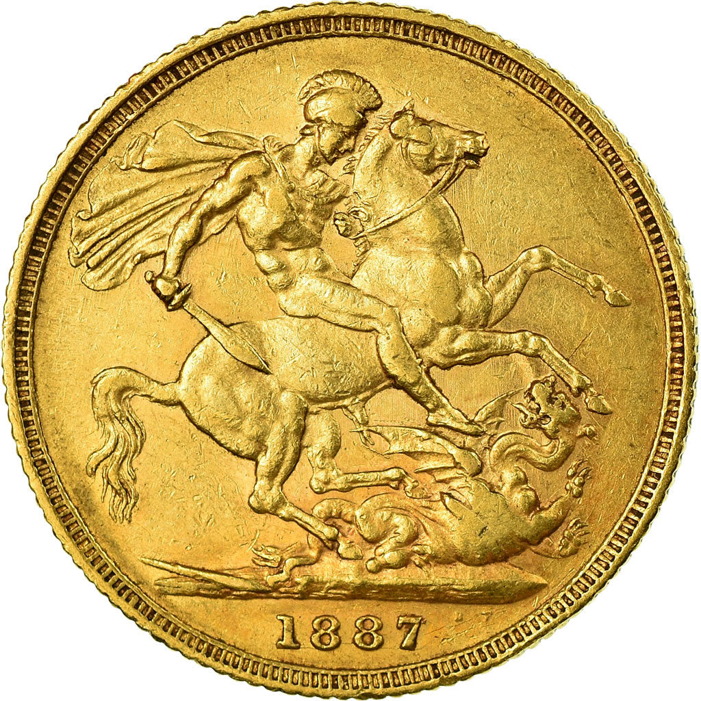 Coin, Australia, Victoria, Sovereign, 1887, Sydney, EF(40-45), Gold, KM:7