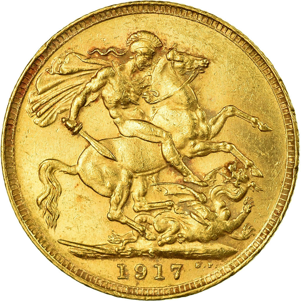 Moneda, Australia, George V, Sovereign, 1917, Sydney, MBC+, Oro, KM:29