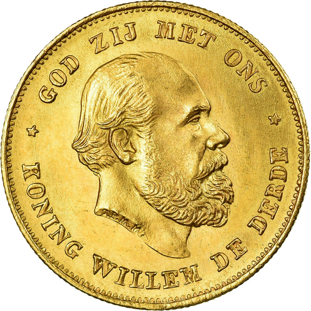 Monnaie, Pays-Bas, William III, 10 Gulden, 1875, SPL, Or, KM:105