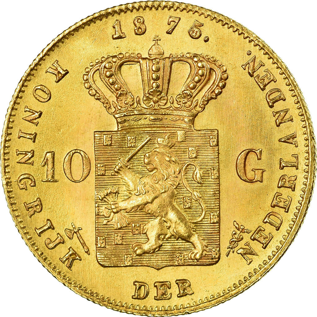 Monnaie, Pays-Bas, William III, 10 Gulden, 1875, SPL, Or, KM:105