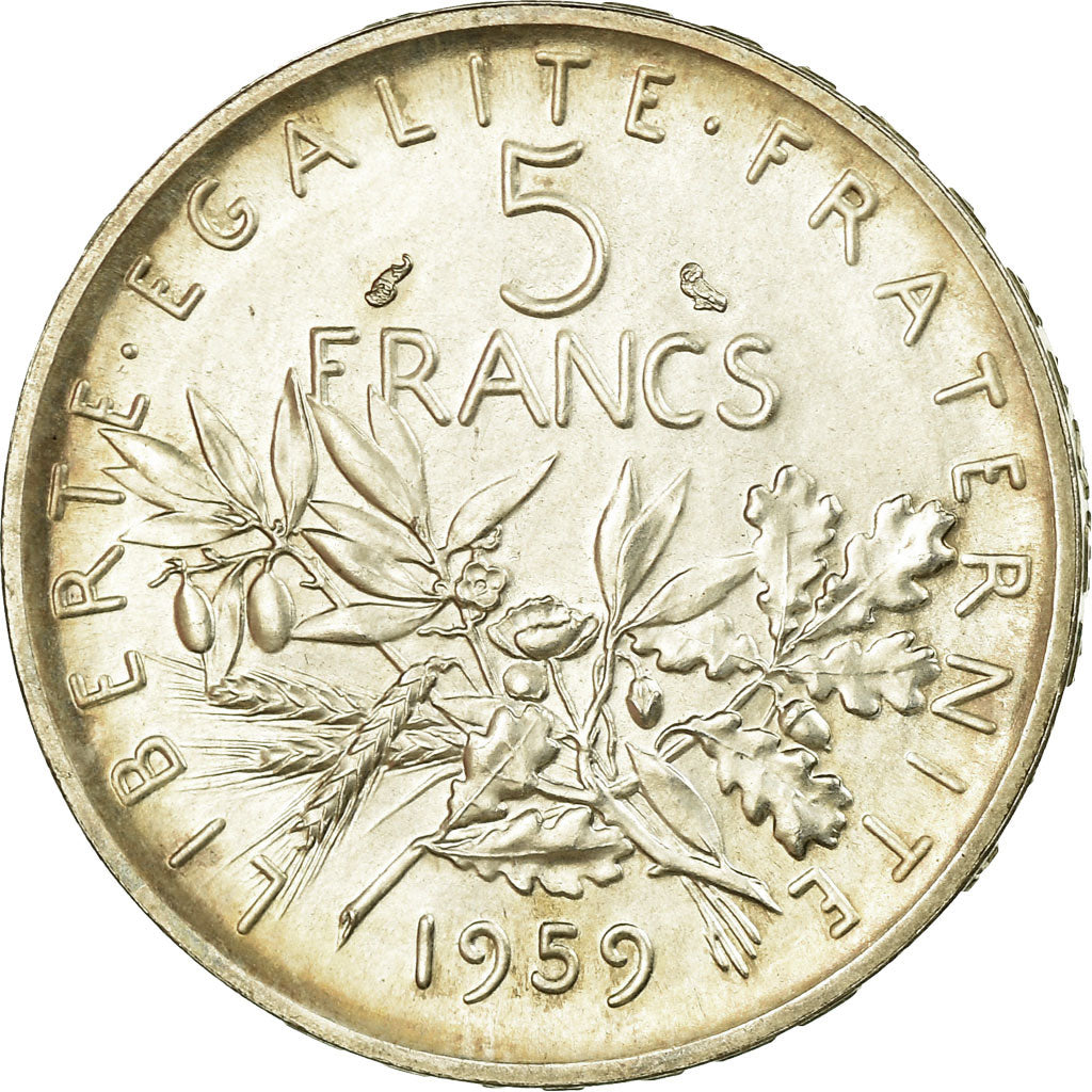 Coin, France, Semeuse, 5 Francs, 1959, Paris, ESSAI, MS(63), Silver, KM:E101
