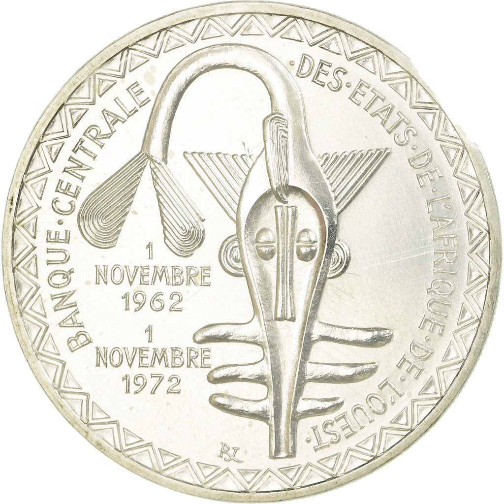 Coin, West African States, 500 Francs, 1972, Paris, Prooflike, MS(63), Silver