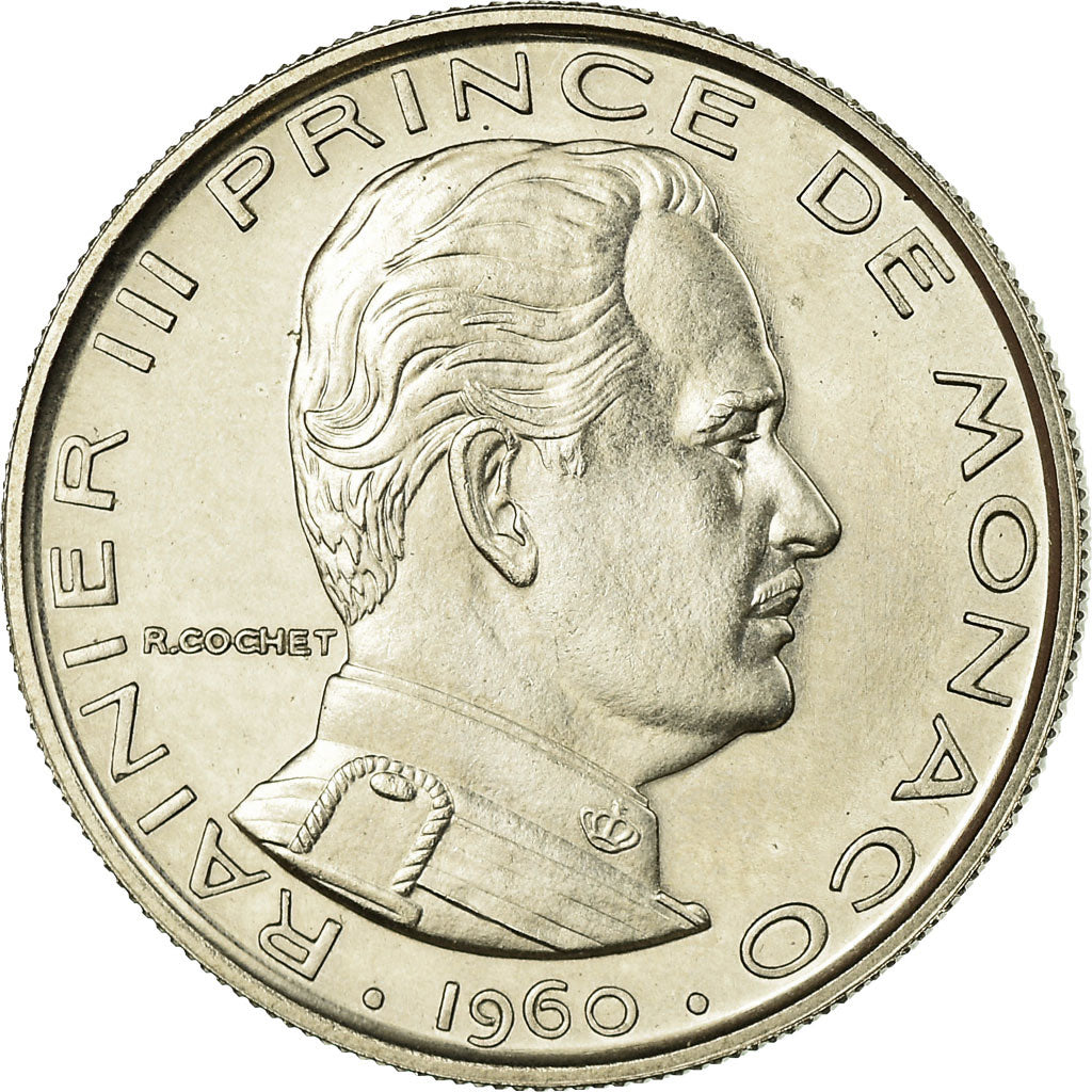 Coin, Monaco, Rainier III, Franc, 1960, Paris, ESSAI, MS(63), Nickel, KM:E38