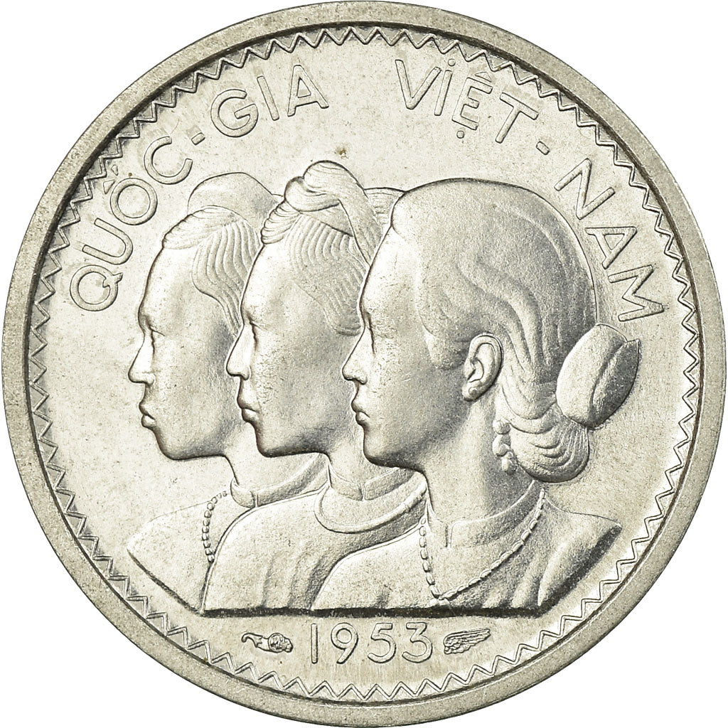 Coin, Vietnam, STATE OF SOUTH VIET NAM, 10 Su, 1953, Paris, ESSAI, MS(63)