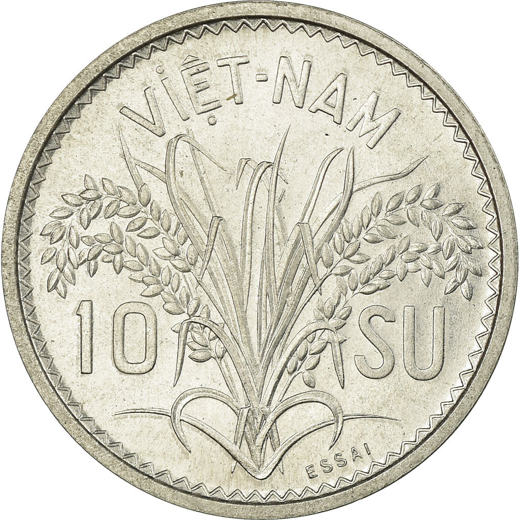 Coin, Vietnam, STATE OF SOUTH VIET NAM, 10 Su, 1953, Paris, ESSAI, MS(63)