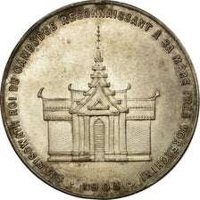 Cambodia, Medal, Sisowath Ier, Reconnaissance à sa mère, 1905, AU(55-58)