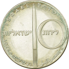 Coin, Israel, Independance Day, 10 Lirot, 1972, Jerusalem, MS(63), Silver, KM:62