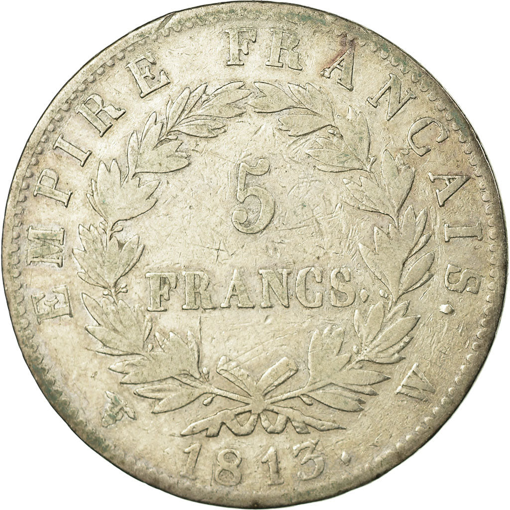 Moneta, Francja, Napoléon I, 5 Francs, 1813, Lille, VF(30-35), Srebro