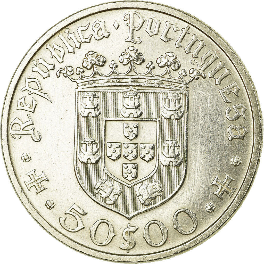 Coin, Portugal, 50 Escudos, 1968, AU(50-53), Silver, KM:593