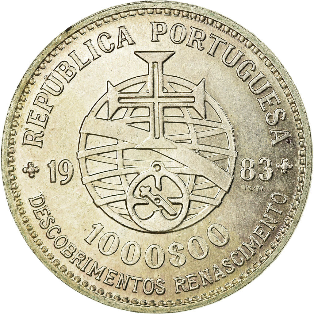 Coin, Portugal, 1000 Escudos, 1983, MS(60-62), Silver, KM:622