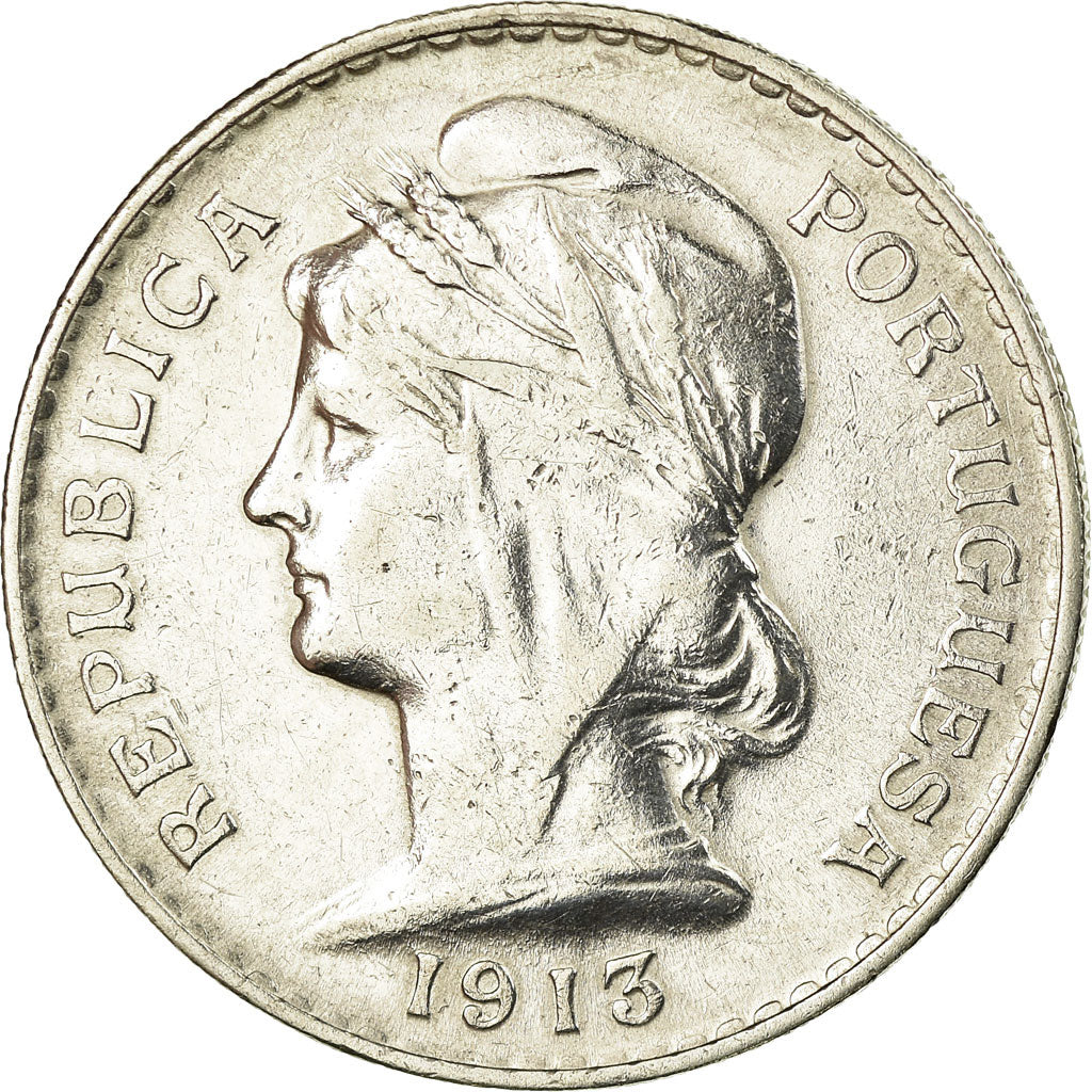 Coin, Portugal, 50 Centavos, 1913, EF(40-45), Silver, KM:561