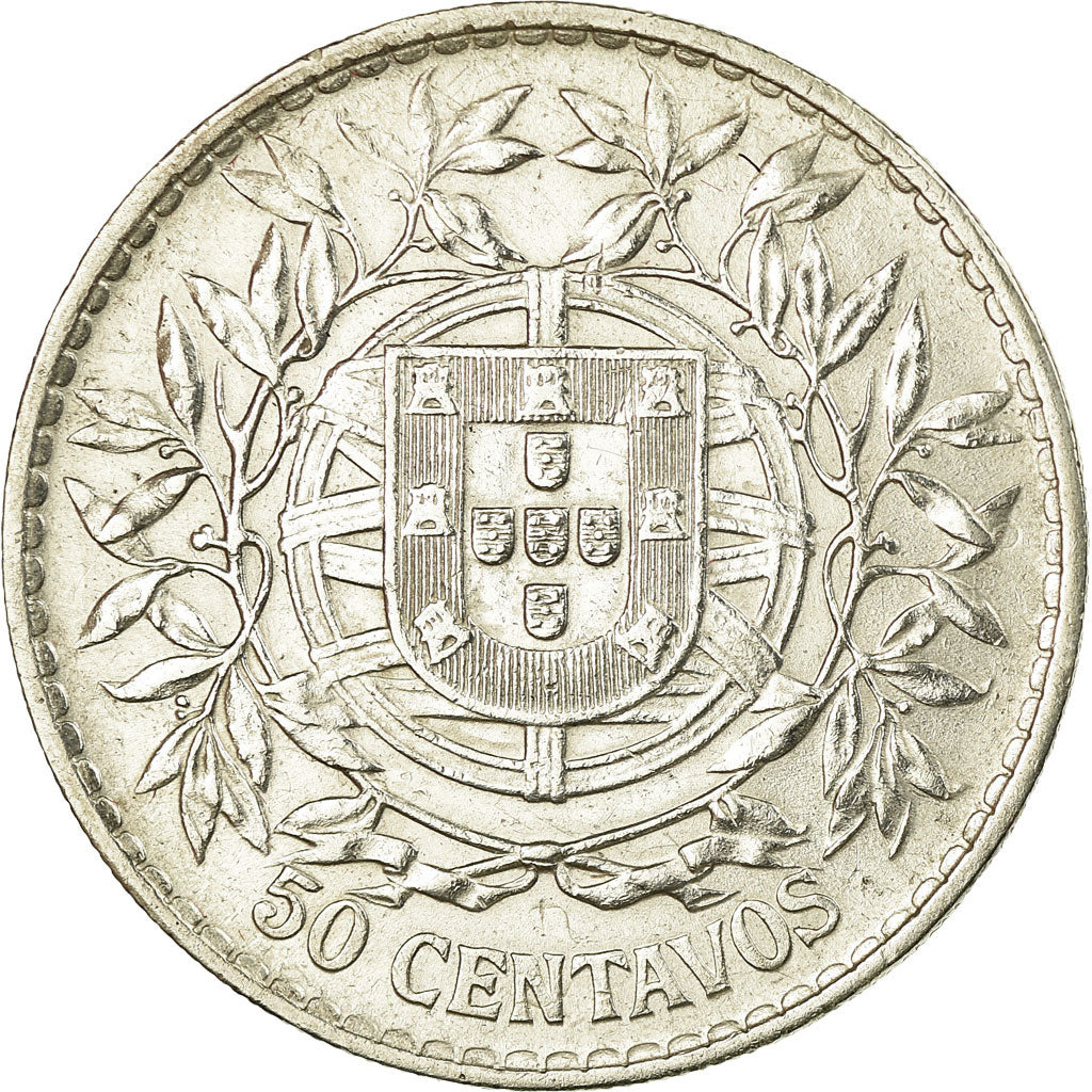 Coin, Portugal, 50 Centavos, 1913, EF(40-45), Silver, KM:561
