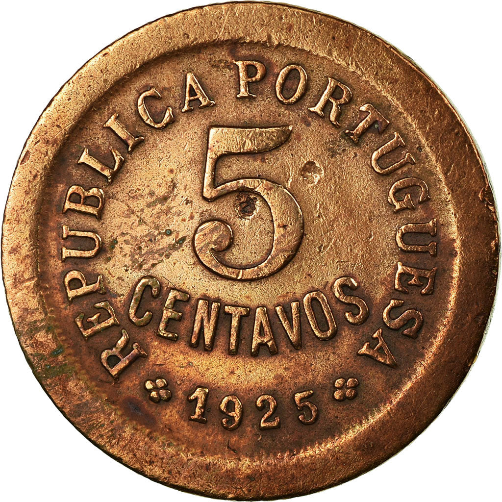 Coin, Portugal, 5 Centavos, 1925, VF(20-25), Bronze, KM:572