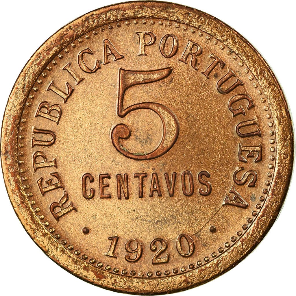 Coin, Portugal, 5 Centavos, 1920, AU(50-53), Bronze, KM:569