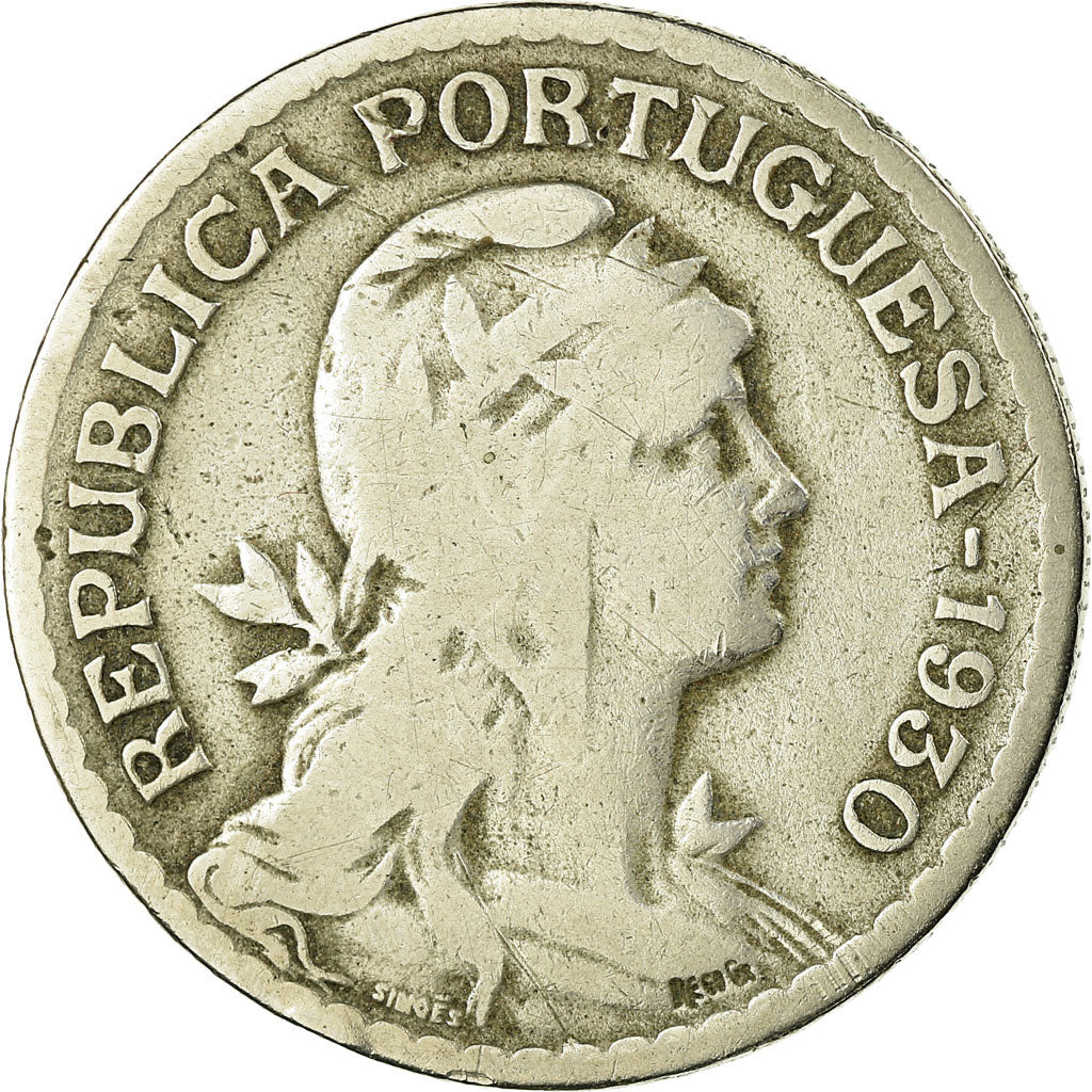 Moneda, Portugal, Escudo, 1930, BC+, Cobre - níquel, KM:578