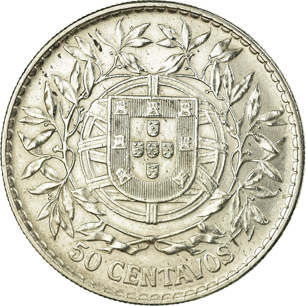 Moneda, Portugal, 50 Centavos, 1914, MBC, Plata, KM:561