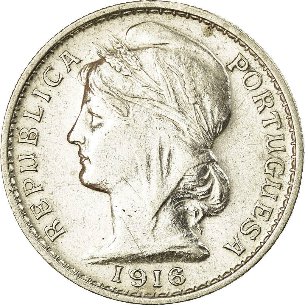 Coin, Portugal, 20 Centavos, 1916, VF(30-35), Silver, KM:562